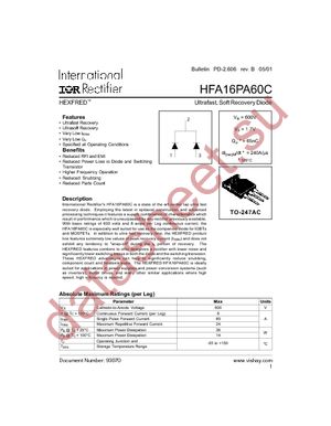 HFA16PA60C datasheet  